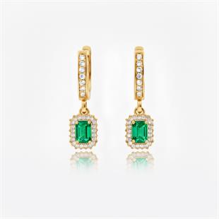 925 Ayar Gümüş Baget Taşlı Anturaj Küpe