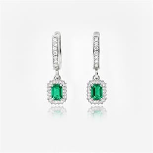 925 Ayar Gümüş Baget Taşlı Anturaj Küpe