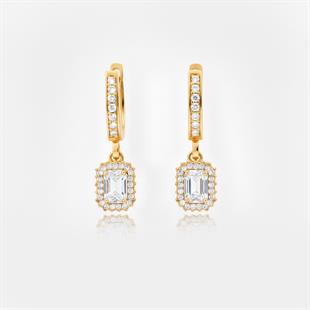 925 Ayar Gümüş Baget Taşlı Anturaj Küpe