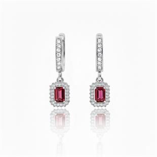 925 Ayar Gümüş Baget Taşlı Anturaj Küpe