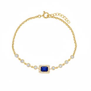 925 Ayar Gümüş Baget Taşlı Bileklik