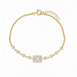 925 Ayar Gümüş Baget Taşlı Bileklik