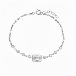 925 Ayar Gümüş Baget Taşlı Bileklik