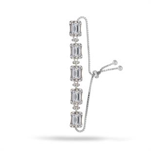 925 Ayar Gümüş Baget Taşlı  Bileklik