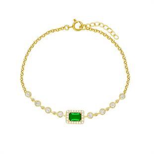 925 Ayar Gümüş Baget Taşlı Bileklik