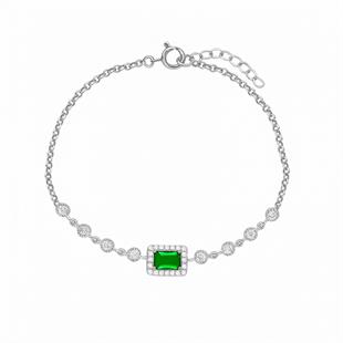 925 Ayar Gümüş Baget Taşlı Bileklik