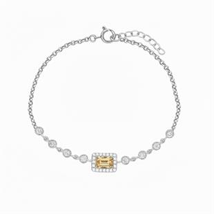 925 Ayar Gümüş Baget Taşlı Bileklik