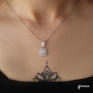 925 Ayar Gümüş Baget Zarif Kolye