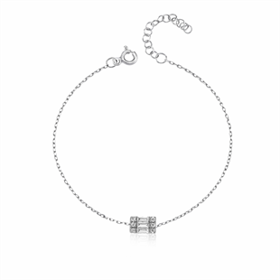 925 Ayar Gümüş Baget Zirkon Taşlı Minimalist Bileklik
