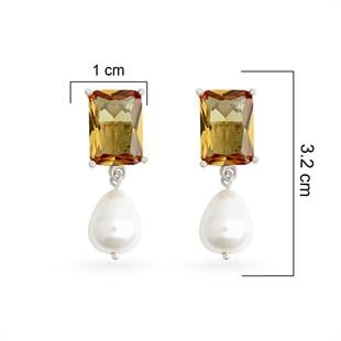 925 Ayar Gümüş Baget Zultanit Taş Küpe