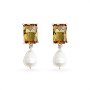 925 Ayar Gümüş Baget Zultanit Taş Küpe