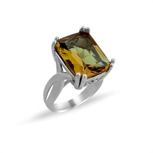 925 Ayar Gümüş Baget Zultanit Taş Yüzük