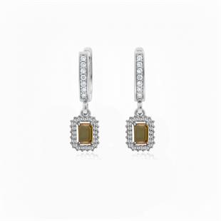 925 Ayar Gümüş Baget Zultanit Taşlı Anturaj Küpe