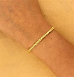 925 Ayar Gümüş Balık Sırtı Zincir Bileklik