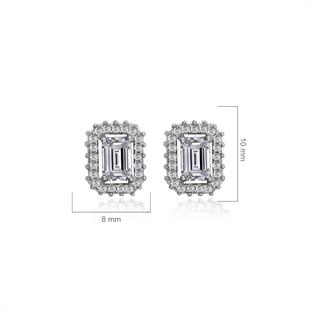 925 Ayar Gümüş Beyaz Baget Taşlı Anturaj Küpe