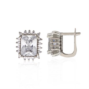 925 Ayar Gümüş Beyaz Baget Taşlı Takı Seti