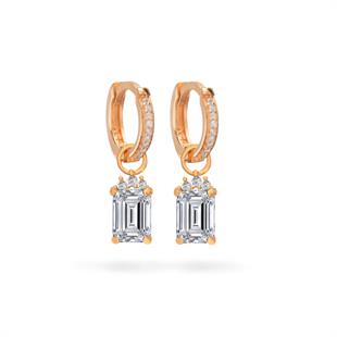 925 Ayar Gümüş Beyaz Baget Taşlı Trend Küpe