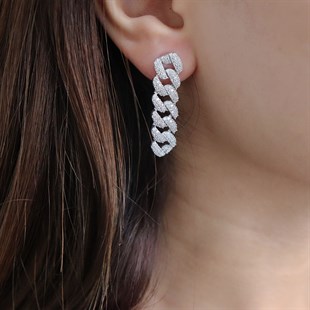 925 Ayar Gümüş Beyaz Gurmet Şık Küpe