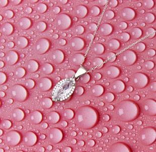 925 Ayar Gümüş Beyaz Markiz Kolye