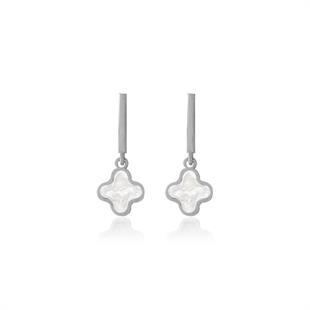 925 Ayar Gümüş Beyaz Sedefli Yonca Takı Seti