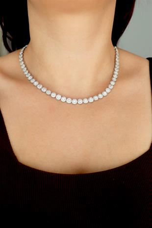 925 Ayar Gümüş Beyaz Su Yolu Takı Seti