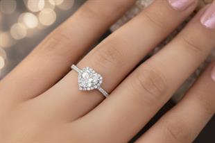 925 Ayar Gümüş Beyaz Swarovski Kalp Yüzük