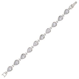 925 Ayar Gümüş Beyaz Taş Damla Su Yolu Bileklik