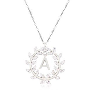 925 Ayar Gümüş Çelenk Harfli Kolye