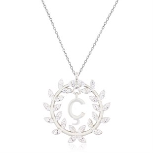 925 Ayar Gümüş Çelenk Harfli Kolye