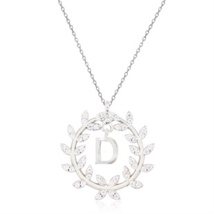 925 Ayar Gümüş Çelenk Harfli Kolye