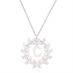 925 Ayar Gümüş Çelenk Harfli Kolye
