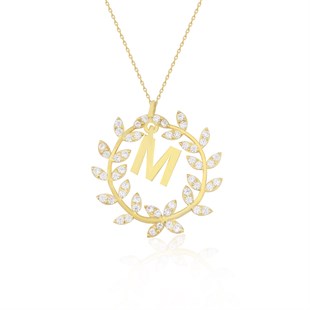 925 Ayar Gümüş Çelenk Harfli Kolye