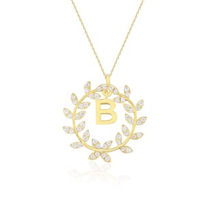 925 Ayar Gümüş Çelenk Harfli Kolye