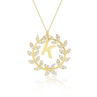 925 Ayar Gümüş Çelenk Harfli Kolye