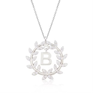 925 Ayar Gümüş Çelenk Harfli Kolye