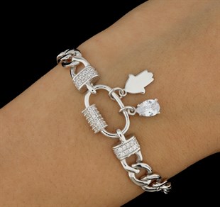 925 Ayar Gümüş Charm Gurmet Zincir Bileklik