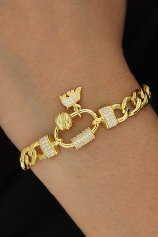 925 Ayar Gümüş Charm Gurmet Zincir Bileklik