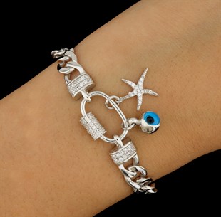 925 Ayar Gümüş Charm Gurmet Zincir Bileklik