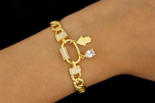 925 Ayar Gümüş Charm Gurmet Zincir Bileklik