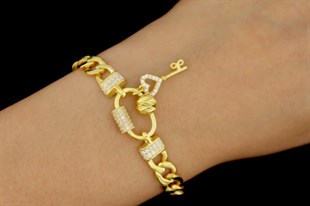 925 Ayar Gümüş Charm Gurmet Zincir Bileklik