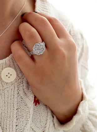 925 Ayar Gümüş Çiçek Takı Seti