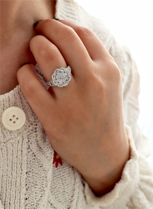 925 Ayar Gümüş Çiçek Yüzük