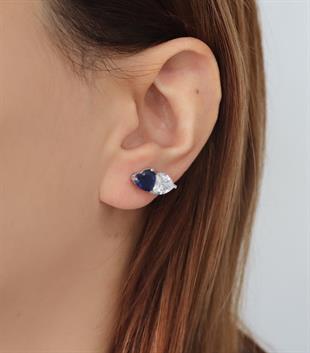 925 Ayar Gümüş Çift Kalpli Küpe