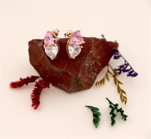 925 Ayar Gümüş Çift Kalpli Küpe