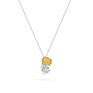 925 Ayar Gümüş Çift Taşlı Kolye