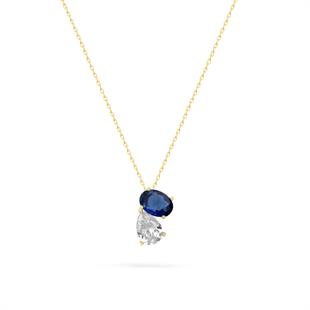 925 Ayar Gümüş Çift Taşlı Kolye