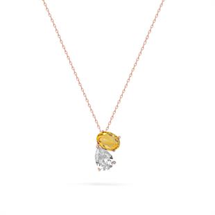 925 Ayar Gümüş Çift Taşlı Kolye