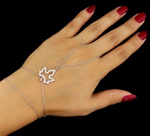 925 Ayar Gümüş Çınar Yaprağı Şahmeran Bileklik