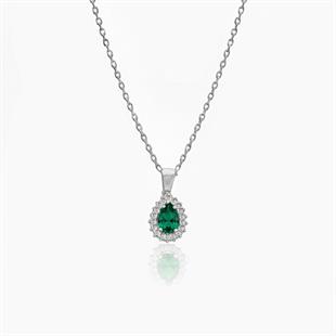 925 Ayar Gümüş Damla Anturaj  Kolye