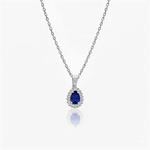 925 Ayar Gümüş Damla Anturaj  Kolye